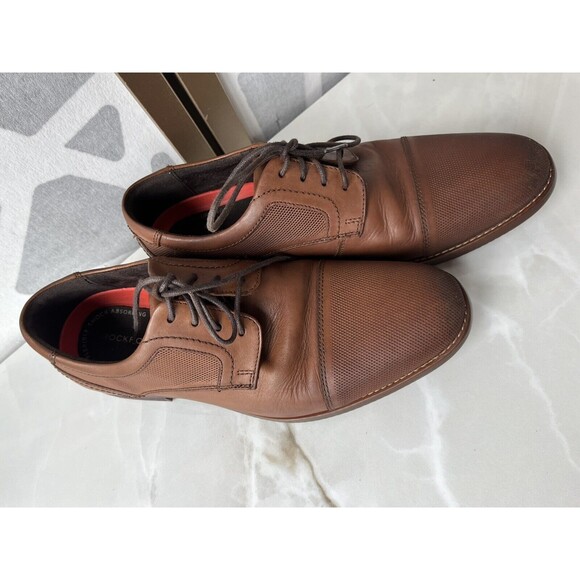 Rockport BX2426 Sheldyn Leather Dress Shoes Oxfords Sz Men 8.5 Brown Lace Up main image 7